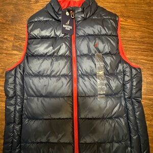 Nautica Men's Navy and Red Puffer Vest